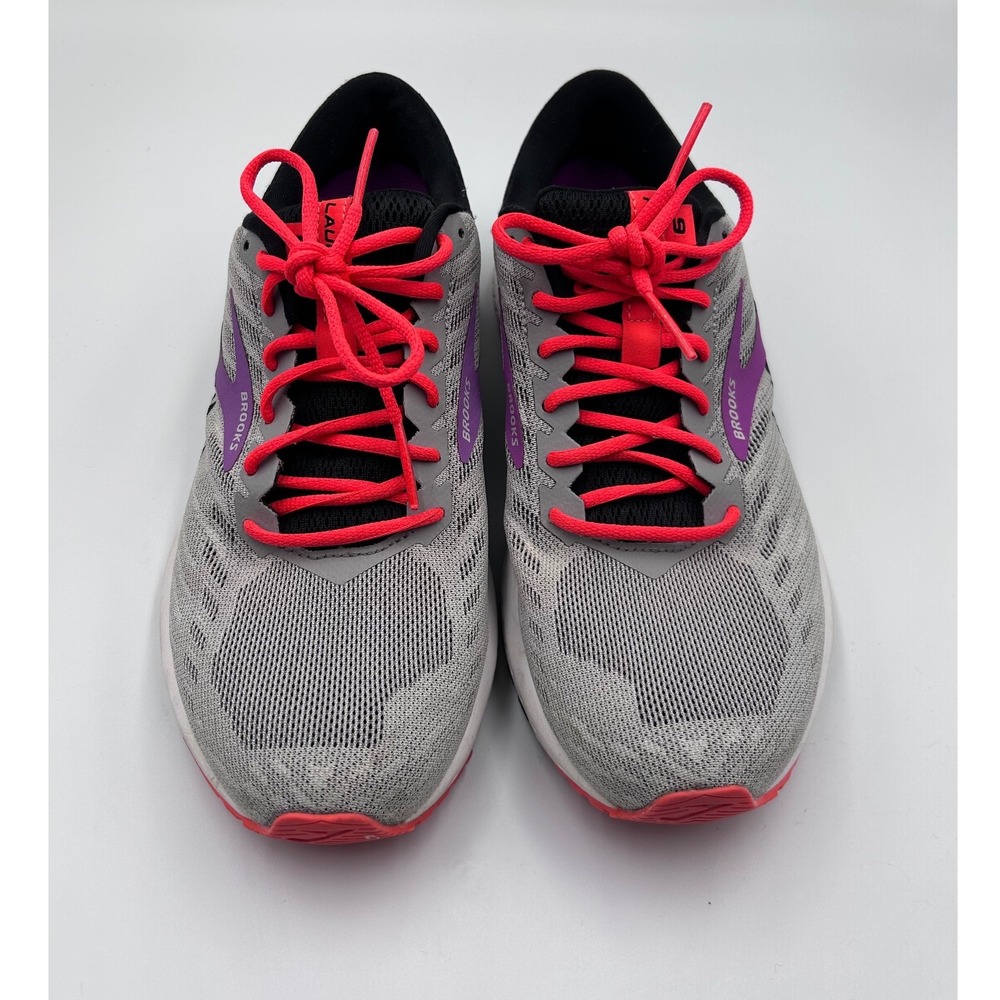 Brooks Launch 6 Womens 7.5 Wide D Running Shoes Grey Pink Purple 1202851D027